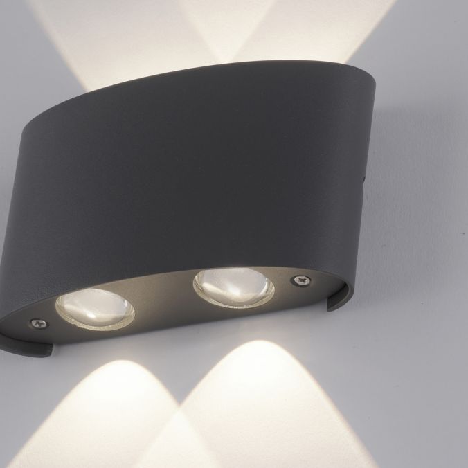 Paul Neuhaus LED Wandlampe 4 flammig anthrazit farbig Außenlampe Innenlampe dekorativ Riesige Ersparnisse