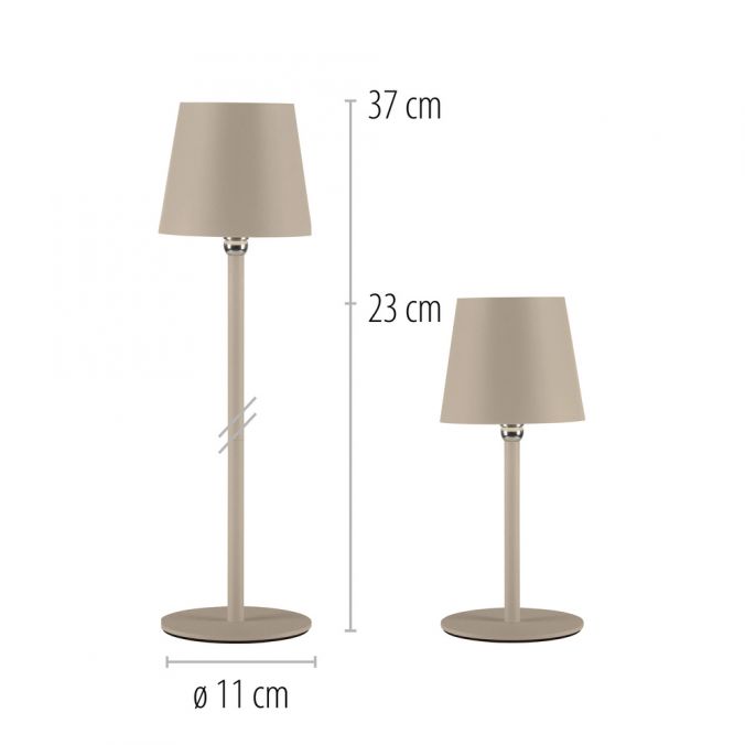 Paul Neuhaus LED Flaschenleuchte beige Akku Touchdimmer USB IP54 Tischleuchte VIP-Rabatte