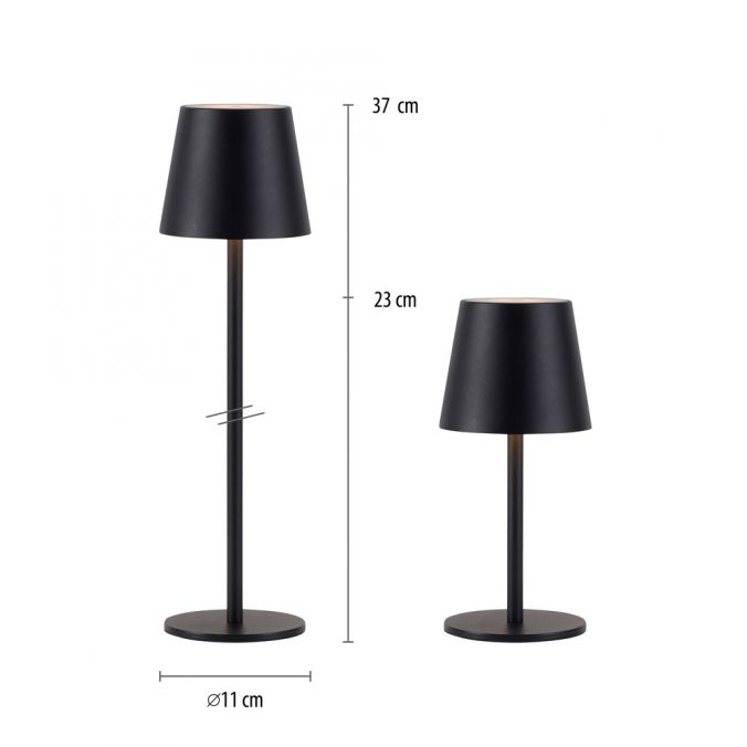 Paul Neuhaus Akku Tischleuchte ,schwarz, Indoor, Outdoor, Camping Letzte 3 Tage