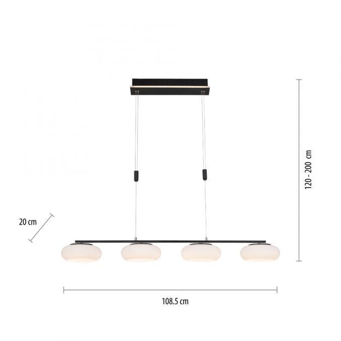 Paul Neuhaus Paul Neuhaus Q ETIENNE Pendelleuchte Smart Home schwarz länglich 4 flammig Discount Store für neue Produkte