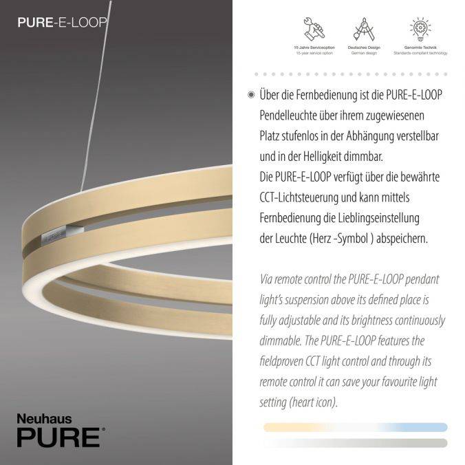 Paul Neuhaus Paul Neuhaus LED Pendelleuchte PURE-E-LOOP messing matt elektrisch 50% Rabatt mit kostenlosem Versand