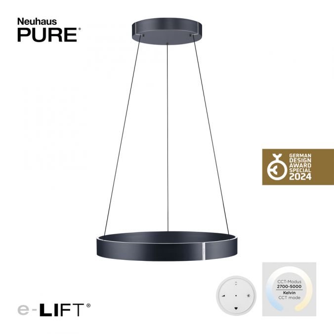 Paul Neuhaus Paul Neuhaus LED Pendelleuchte PURE-E-CLIPSE grau elektrisch Begrenzt auf 3 Tage