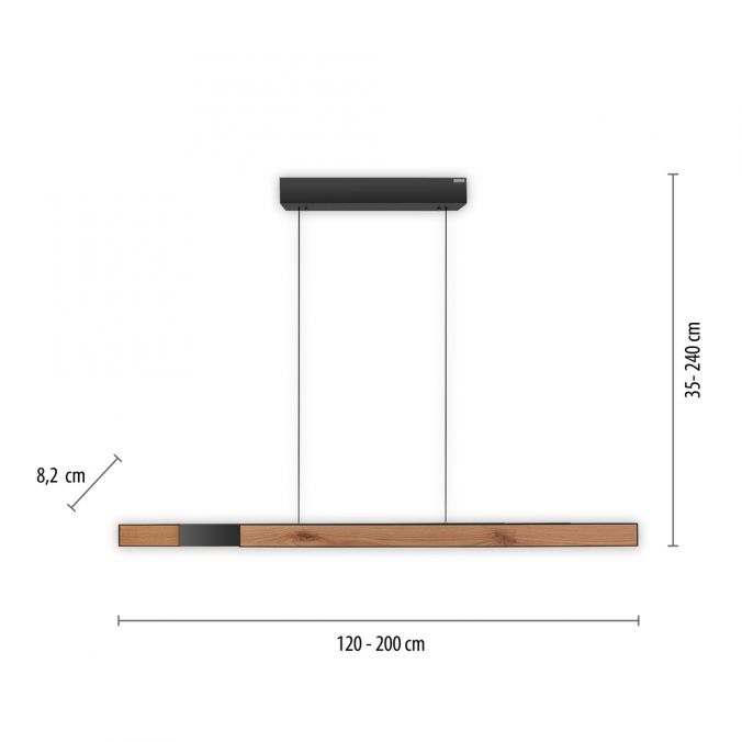 Paul Neuhaus Paul Neuhaus LED Pendelleuchte PURE-MOTO-RISE Holz natur elektrisch Touch zollfrei