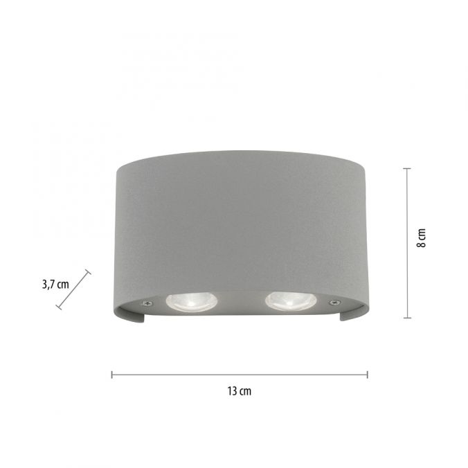 Paul Neuhaus LED-Wandleuchte, Außenleuchte, silber, halbrund, 4flg, warmweiß, Up+Down, IP54 Verkauf