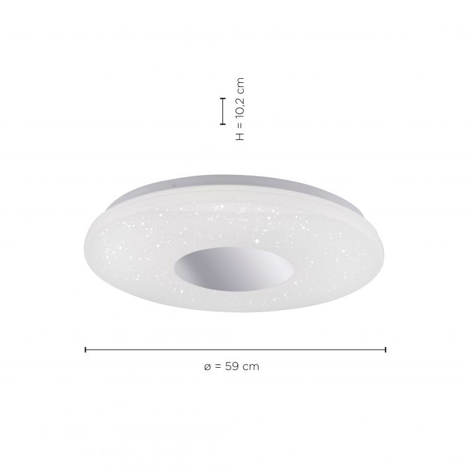 Paul Neuhaus LED-Deckenleuchte, chrom, rund, Sternenhimmeloptik, Ø 59cm Angebote