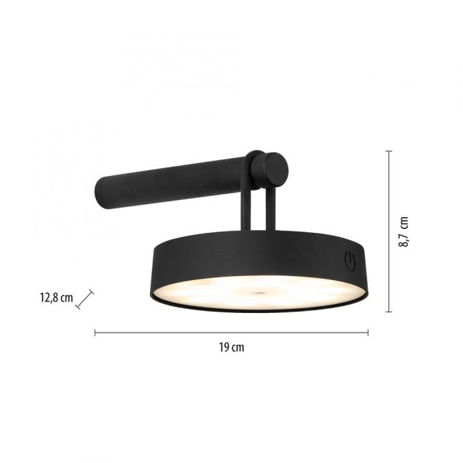 Paul Neuhaus LED Akku Wandleuchte schwarz dimmbar per Touch IP44 Memoryfunktion Kostenloser Versand