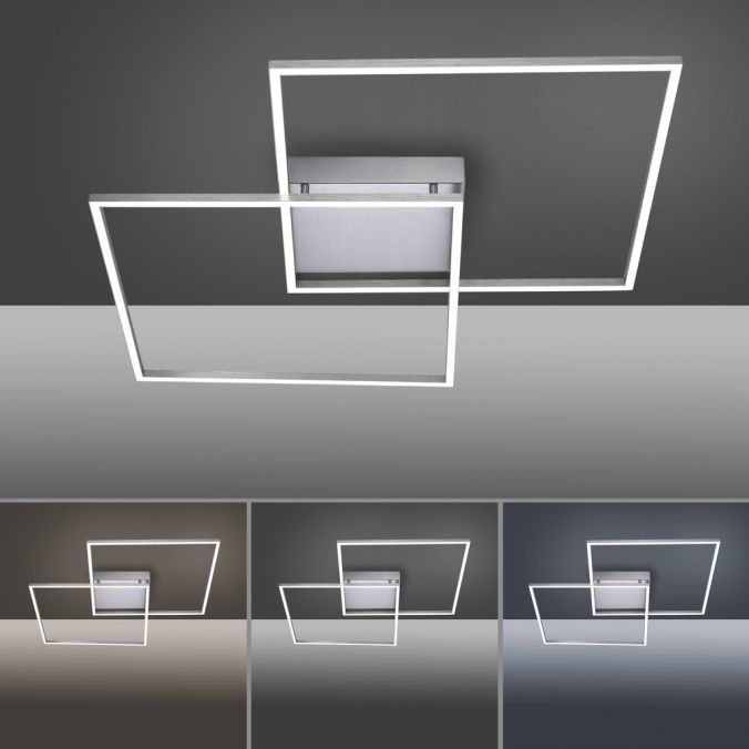 Paul Neuhaus Paul Neuhaus, Q-INIGO, LED-Deckenleuchte, CCT, silber, dimmbar, Smart Home Exklusivangebot
