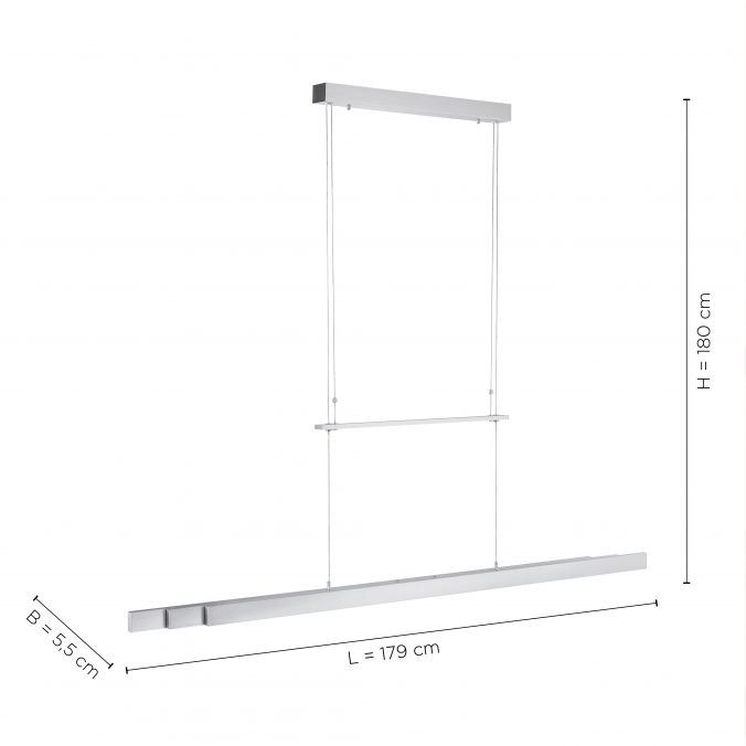 Paul Neuhaus LED-Pendelleuchte, Alu, höhenverstellbar, ausziehbar, Touchdimmer Jubiläumsangebot