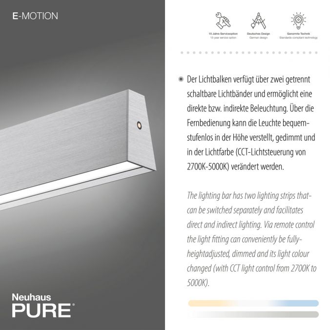 Paul Neuhaus Paul Neuhaus LED Pendelleuchte PURE-E-MOTION aluminium elektrisch Touch Lagerräumung