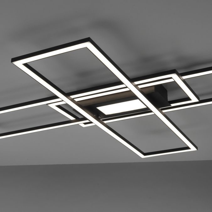 Paul Neuhaus LED Deckenleuchte, Wohnzimmer, schwarz, dimmbar, Fernbedienung Heißer Verkauf
