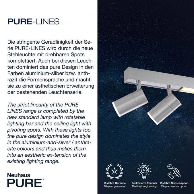 Paul Neuhaus Paul Neuhaus PURE LINES SPOT LED Strahler aluminium dimmbar drehbar CCT Top Angebot