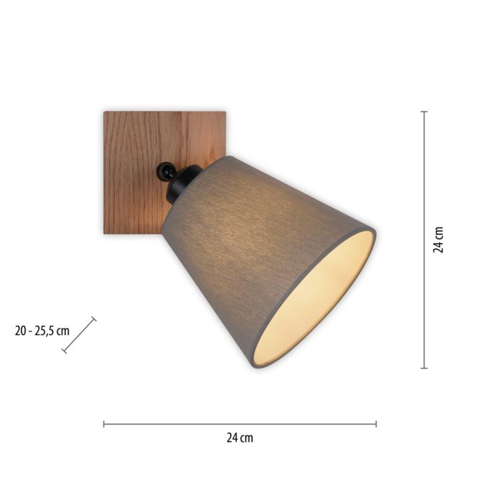Paul Neuhaus LED Wandleuchte Holz natur 1 flammig Stoffschirm dreh- und schwenkbar Saisonale Angebote