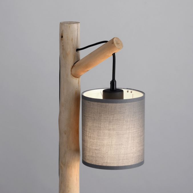 Paul Neuhaus LED Tischleuchte Echtholz 1 flammig Stoffschirm Landhaus Design Wohnlampe Super Sparpreis