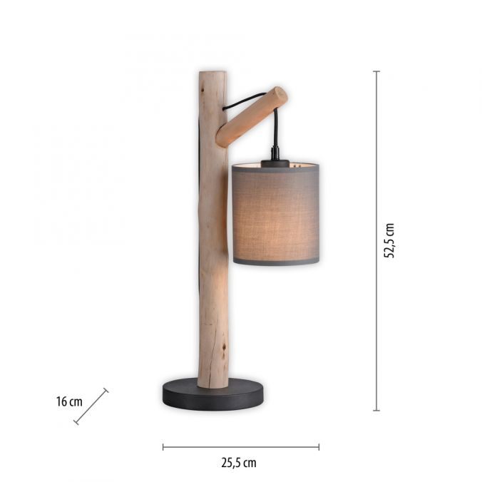 Paul Neuhaus LED Tischleuchte Echtholz 1 flammig Stoffschirm Landhaus Design Wohnlampe Super Sparpreis