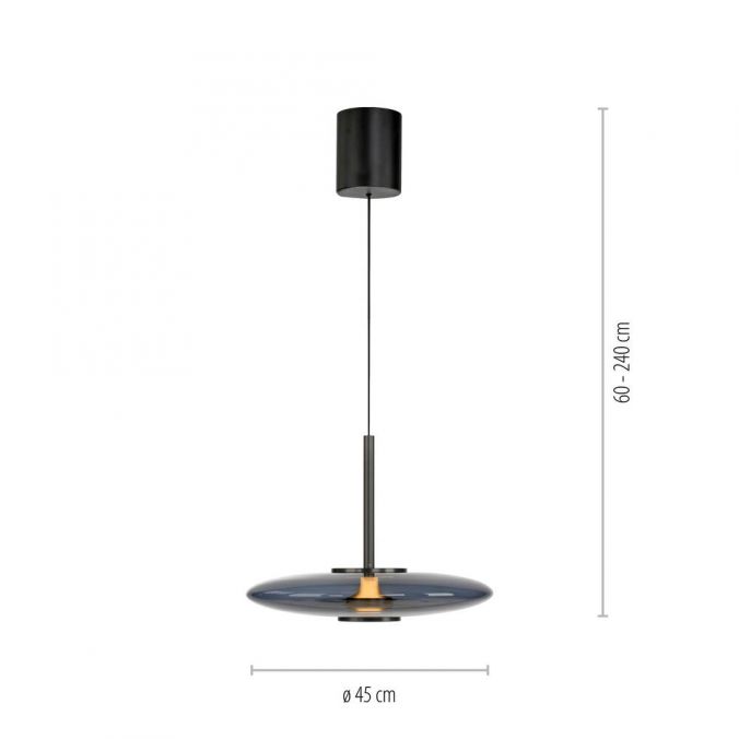 Paul Neuhaus Paul Neuhaus Pendelleuchte PURE Vitrum e-LIFT grau elektrisch Begrenzte Freigabe