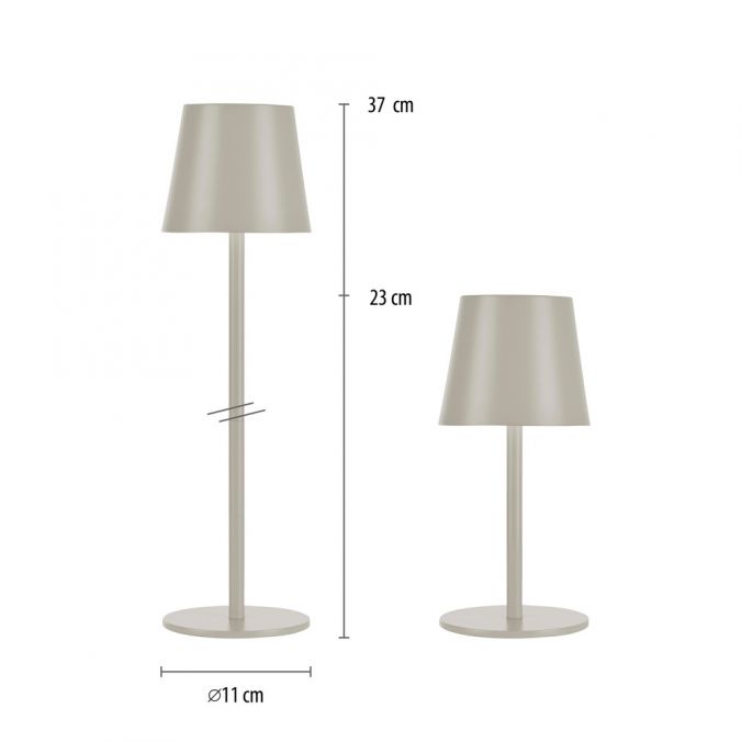 Paul Neuhaus Akku Tischleuchten 2er Set, beige (greige) Indoor, Outdoor, Camping Bis zu 55% Rabatt