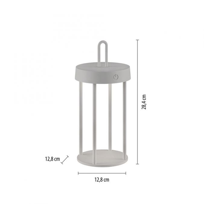 Paul Neuhaus LED Akkulampe Tischleuchte greige 28cm Touchdimmer IP44 Gartenleuchte Black Friday Preise