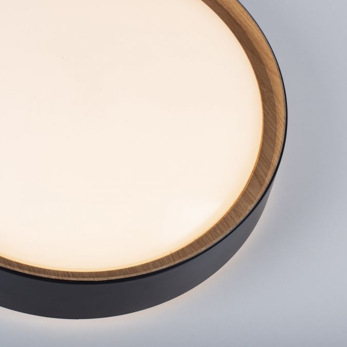 Paul Neuhaus LED Deckenleuchte, rund, schwarz, dimmbar, Holzoptik, warmweiß, Deckenlampe Hotsell