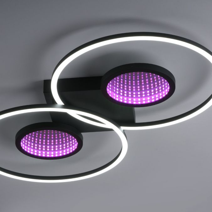 Paul Neuhaus LED Deckenleuchte schwarz Effekte RGB Rainbow CCT dimmbar Fernbedienung im Angebot