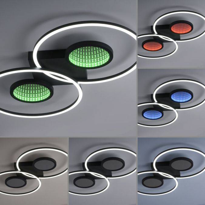 Paul Neuhaus LED Deckenleuchte schwarz Effekte RGB Rainbow CCT dimmbar Fernbedienung im Angebot