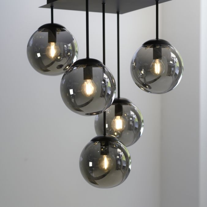 Paul Neuhaus LED Deckenleuchte, schwarz, schlicht, zeitlos, 5 flammige Deckenlampe Fabrikverkauf