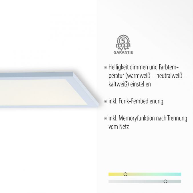 Paul Neuhaus LED-Panel, weiß, 120x30cm, flach, CCT, dimmbar, Deckenleuchte Meist gekauft