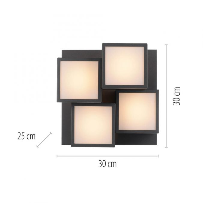Paul Neuhaus LED Deckenleuchte schwarz Würfelform mit Backlight Wohnzimmer Fabrikpreis