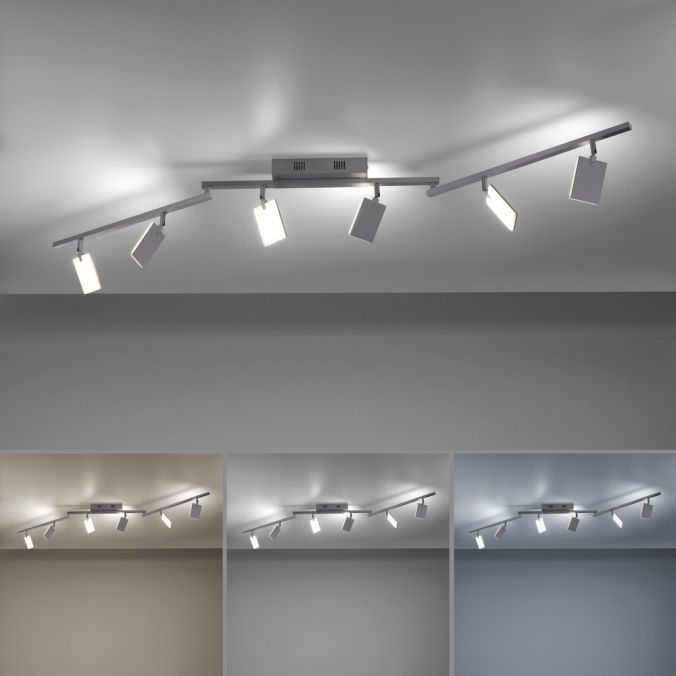 Paul Neuhaus Paul Neuhaus PURE MIRA LED Deckenleuchte aluminium 6 flammig dimmbar CCT Begrenztes Angebot