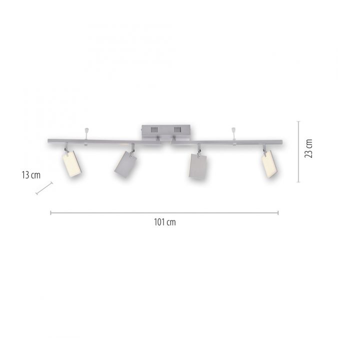 Paul Neuhaus Paul Neuhaus PURE MIRA LED Deckenleuchte aluminium 4 flammig dimmbar CCT Memory Online Shopping