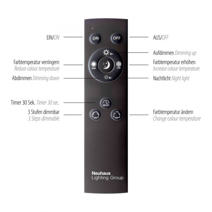 Paul Neuhaus Paul Neuhaus PURE MIRA LED Deckenleuchte aluminium 4 flammig dimmbar CCT Memory Online Shopping
