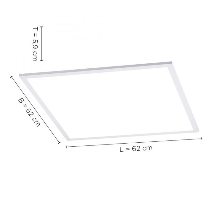Paul Neuhaus LED-Panel, weiß, 62x62cm, Backlight, dimmbar, Farbsteuerung Saisonschlussverkauf