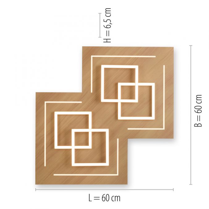 Paul Neuhaus Paul Neuhaus, Q-LINEA , LED-Deckenleuchte, Holzdekor, dimmbar, Smart Home Osterangebot
