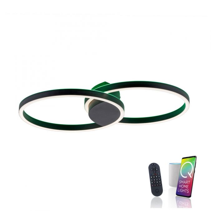 Paul Neuhaus Paul-Neuhaus Q-MARKO LED Deckenleuchte Smart Home schwarz rund Deckenlampe
