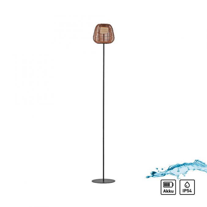Paul Neuhaus LED Stehleuchte schwarz Akku spritzwasserschutz USB Touchdimmer