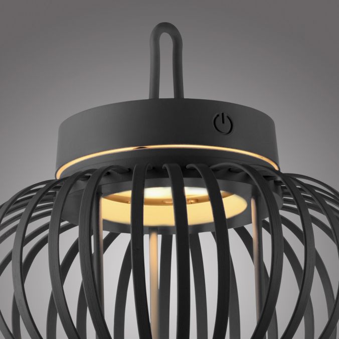 Paul Neuhaus LED Tischleuchte D=25cm schwarz Akkulampe USB IP44 dimmbar per Touch Neuheiten