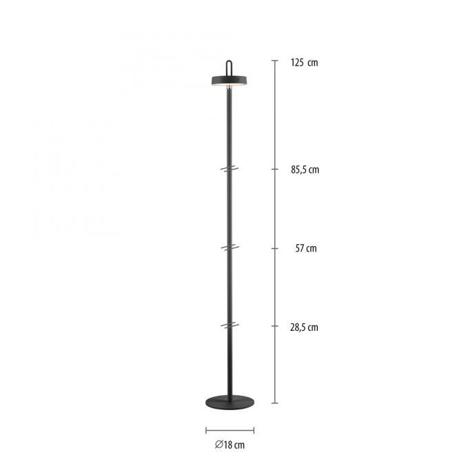 Paul Neuhaus LED Akku Stehlampe schwarz dimmbar per Touch IP44 Memoryfunktion Bestseller