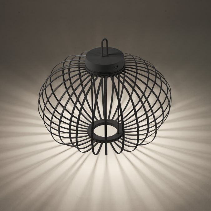 Paul Neuhaus LED Tischleuchte D=46cm schwarz Akkulampe USB IP44 dimmbar per Touch Kauf eins, bekomm eins gratis