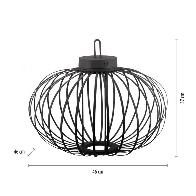 Paul Neuhaus LED Tischleuchte D=46cm schwarz Akkulampe USB IP44 dimmbar per Touch Kauf eins, bekomm eins gratis