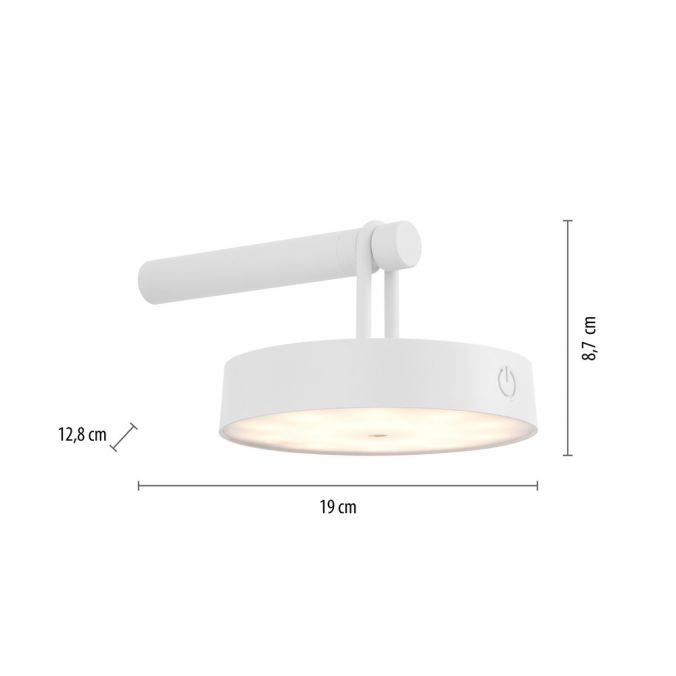 Paul Neuhaus LED Akku Wandleuchte weiß dimmbar per Touch IP44 Memoryfunktion Tägliche Deals