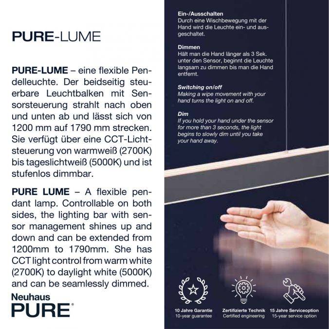 Paul Neuhaus Paul Neuhaus PURE LUME LED Pendelleuchte anthrazit CCT Sensordimmer VIP-Rabatte