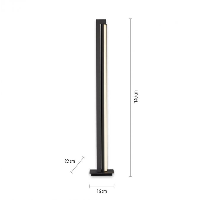 Paul Neuhaus Paul Neuhaus PURE LINES FLOOR LED Stehleuchte anthrazit dimmbar drehbar Schalter Kostenlose Rückgabe