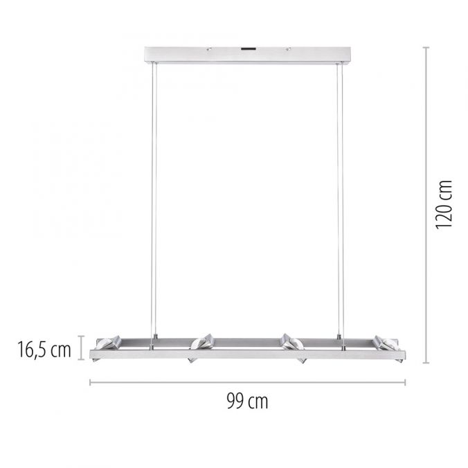 Paul Neuhaus Paul Neuhaus, Q-FISHEYE, LED-Pendelleuchte, silber, dimmbar, Smart Home Letzter Tag