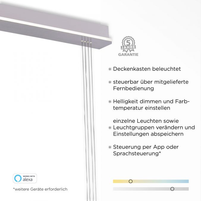 Paul Neuhaus Paul Neuhaus, Q-ETIENNE, LED Pendelleuchte stahl, Smart Home Bis zu 55% Rabatt
