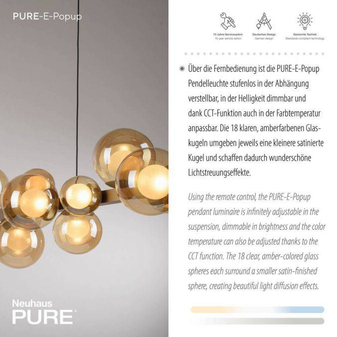 Paul Neuhaus Paul Neuhaus LED Pendelleuchte PURE E-Popup bronce höhenverstellbar Nur noch ein Tag übrig