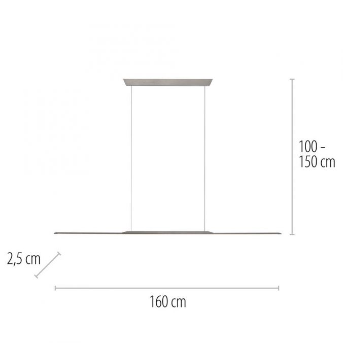 Paul Neuhaus Paul Neuhaus Pendelleuchte PURE Surface grau eloxiert 160x25 höhenverstellbar Fabrikladen