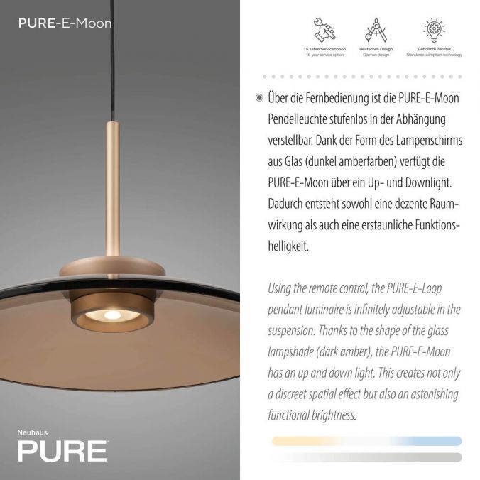 Paul Neuhaus Paul Neuhaus LED Pendelleuchte PURE E-Moon bronce elekrisch verstellbar Black Friday Preise