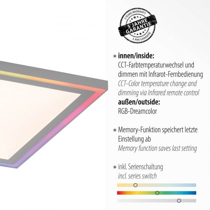 Paul Neuhaus LED Deckenleuchte 40x40 weiss flach Rainbow RGB Fernbedienung Alleskönner Rabatte dieses Monats