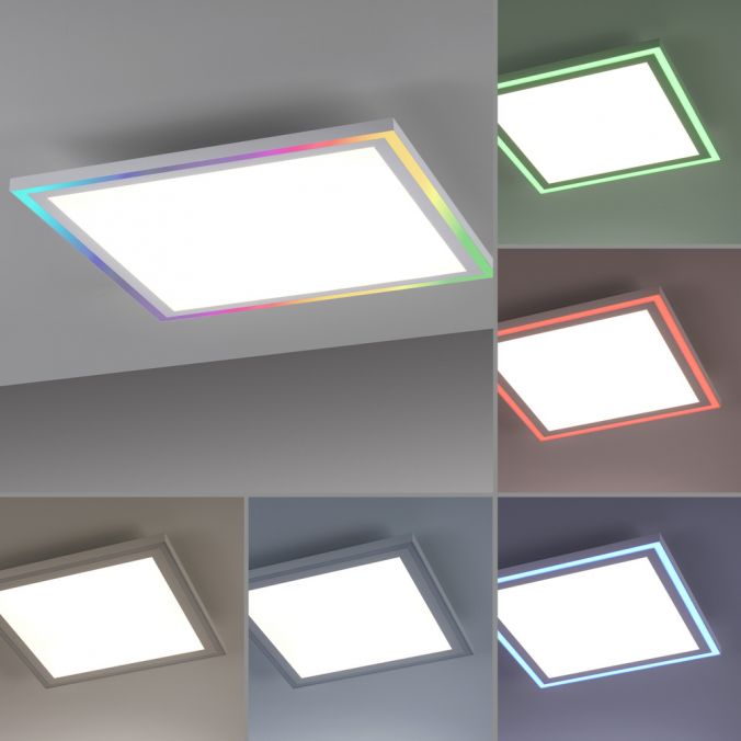 Paul Neuhaus LED Deckenleuchte 40x40 weiss flach Rainbow RGB Fernbedienung Alleskönner Rabatte dieses Monats