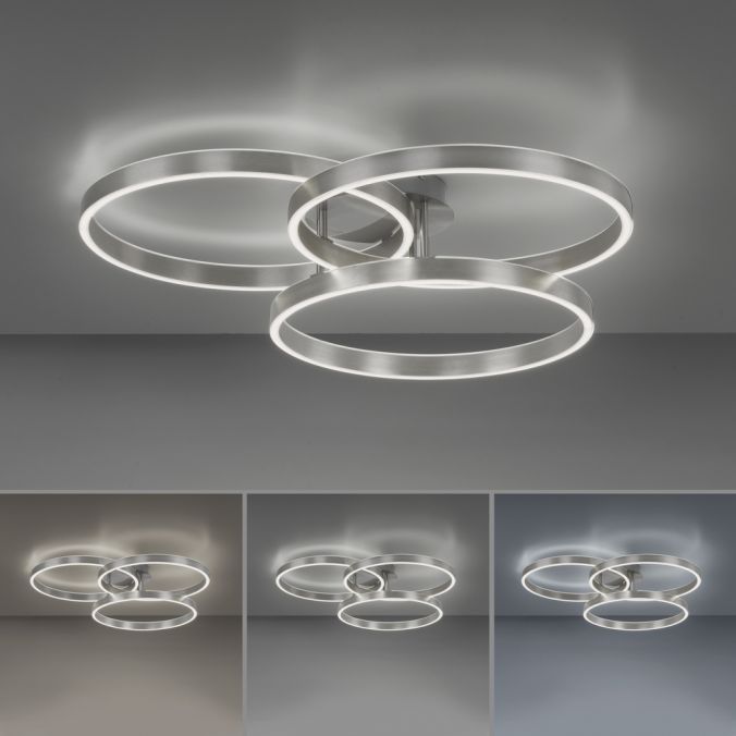Paul Neuhaus LED Deckenleuchte silberfarbig rund dimmbar CCT Memoryfunktion 2025