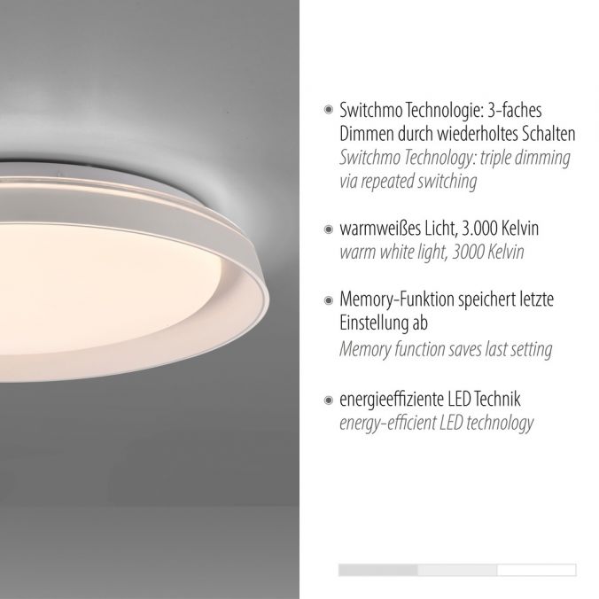 Paul Neuhaus LED Deckenleuchte weiß dimmbar schlichtes zeitloses Design Outlet